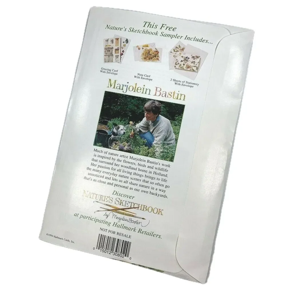 Hallmark‎ Nature's Sketchbook Sampler Marjolein Bastin 2 Cards & Stationery 1994